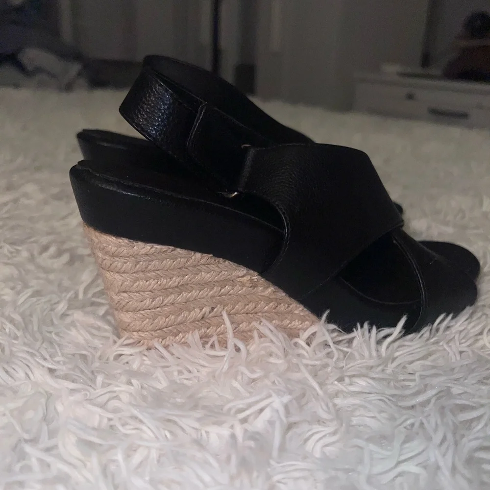 Aerosoles Black Wedge Sandals
